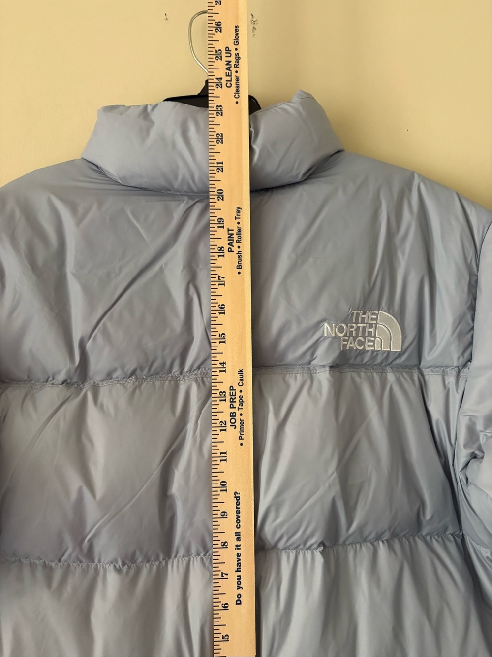 The North Face 700 Pale Blue Cropped Relaxed Fit Women’s Puffer Jacket SZ.XL NEW - Picture 7 of 16